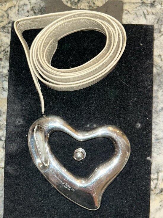Tiffany Elsa Peretti Sterling Silver Heart Belt Buckle with Tiffany leather belt main image 10